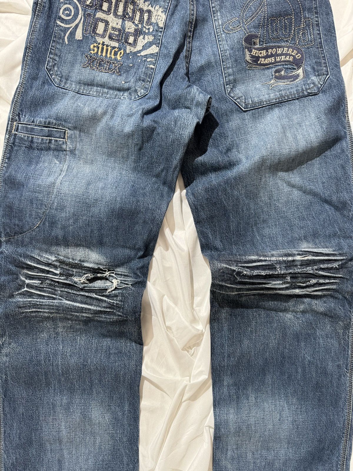 20471120 Southpole Vibe Vintage Y2K Distressed Wide Jeans Size US 30 / EU 46 - 8 Thumbnail