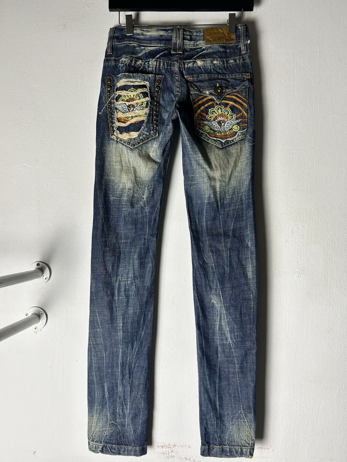 Japanese Brand Distressed Lolita Jeans Concert Club Embroidery Pocket Size 28" / US 6 / IT 42 - 1 Thumbnail