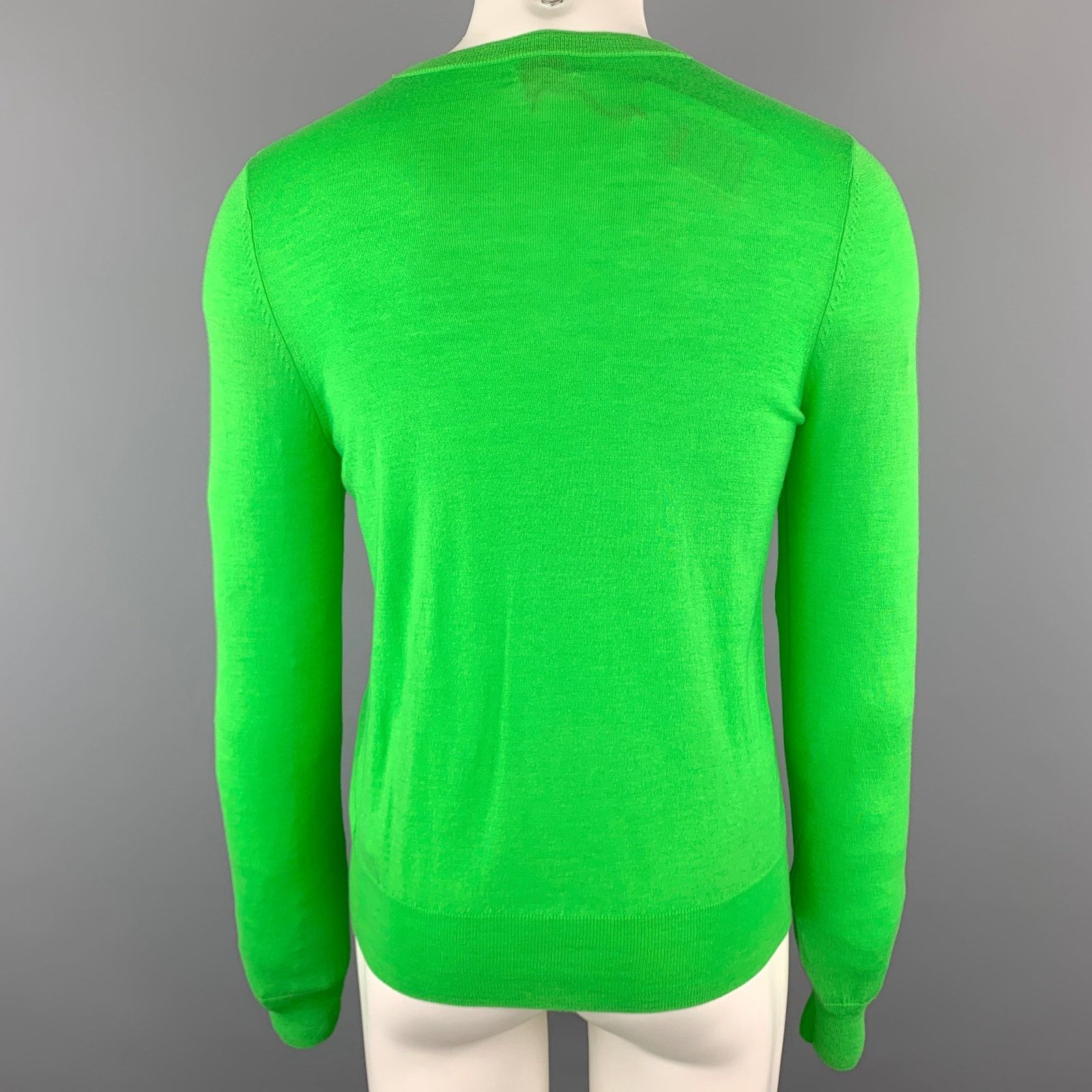 Paul Smith PAUL SMITH S Green Merino Wool Crew-Neck Pullover Sweater Size US S / EU 44-46 / 1 - 3 Thumbnail