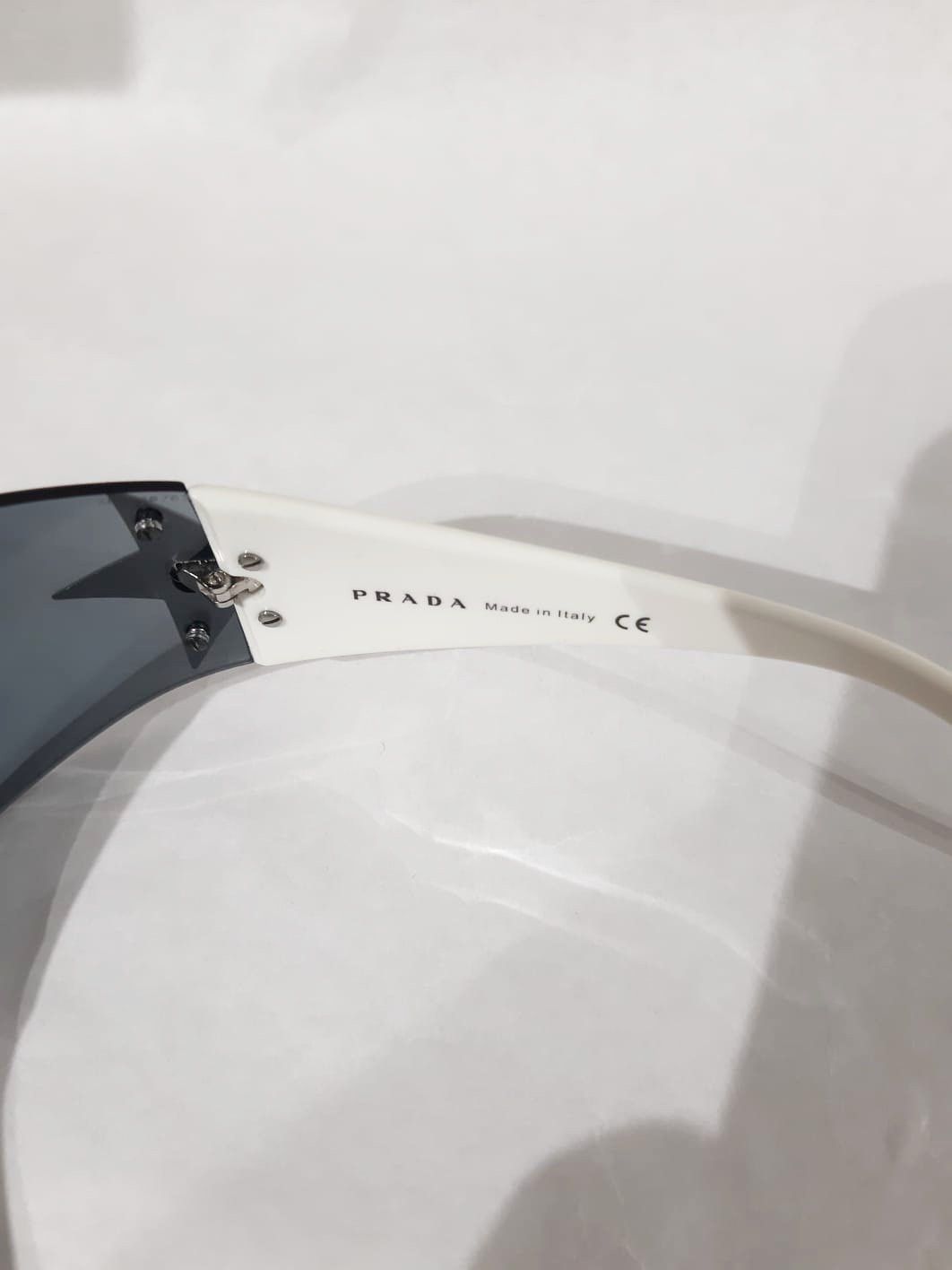 Prada Chrome Star White Sunglasses Vintage early 2000's Y2K Size ONE SIZE - 6 Thumbnail