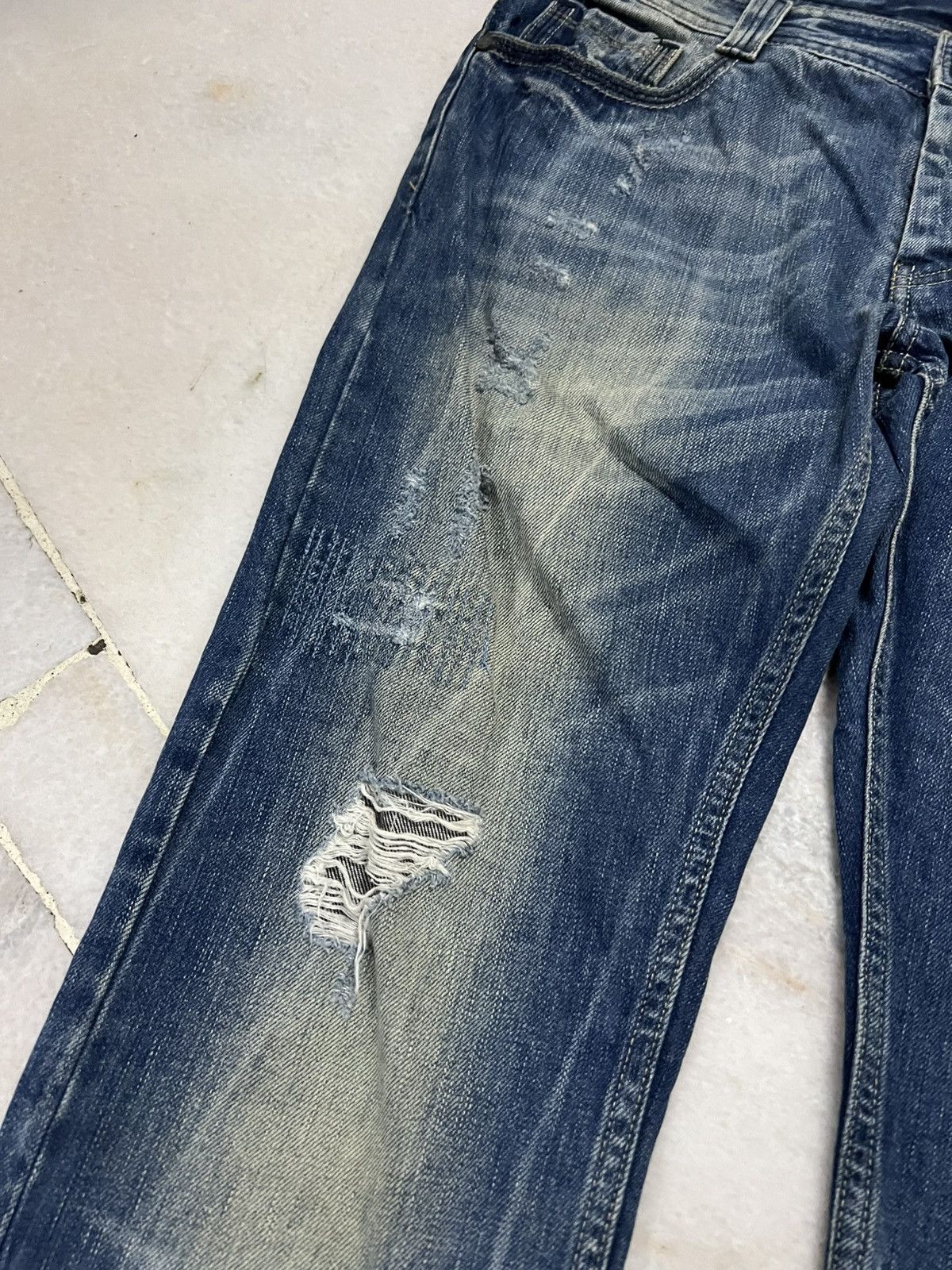 Zara 💥Very Rare💥Zara Blue Distressed Jeans Size US 32 / EU 48 - 7 Thumbnail