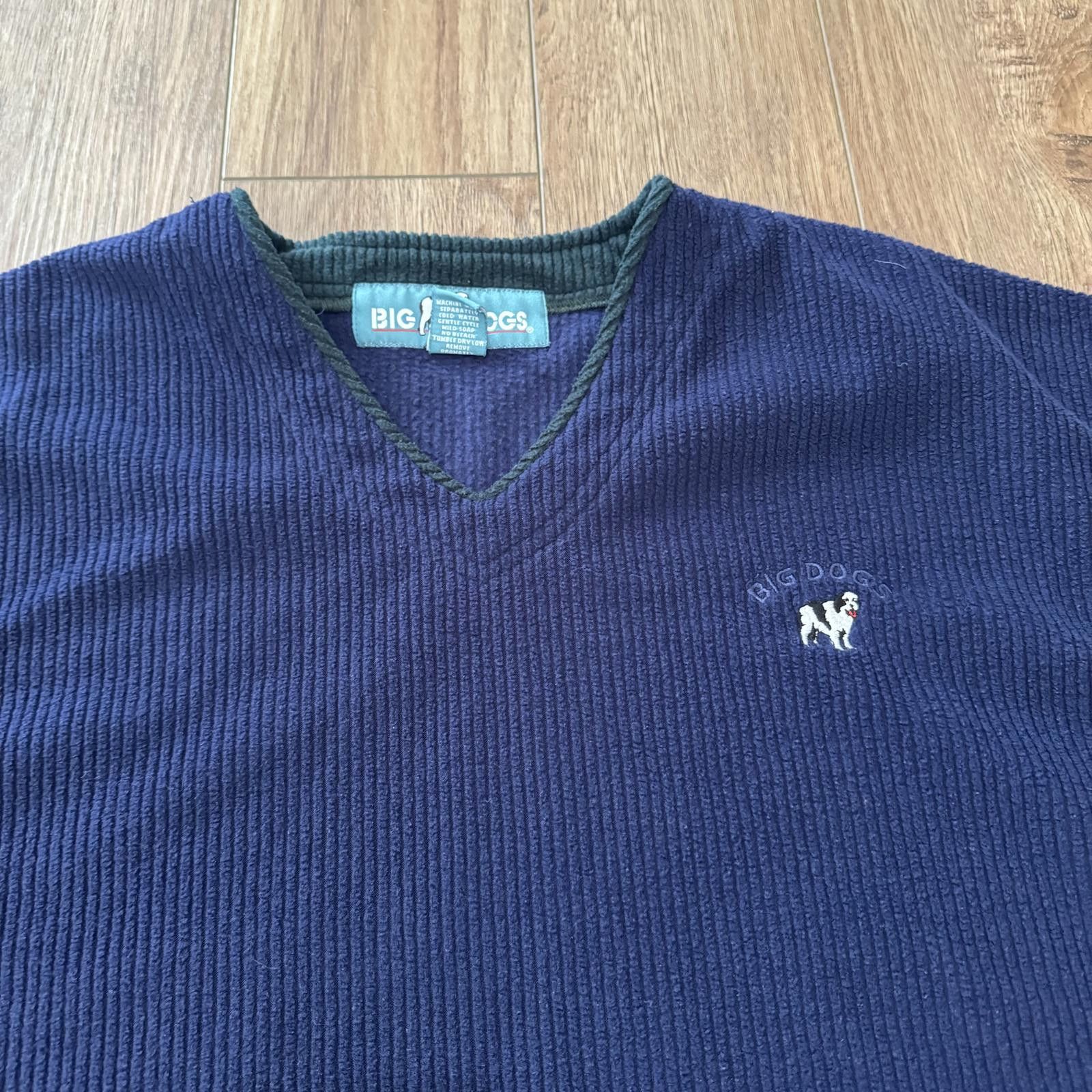 Big Dogs Vintage Big Dogs Fleece Knit V Neck 90s Y2K Size US L / EU 52-54 / 3 - 2 Thumbnail