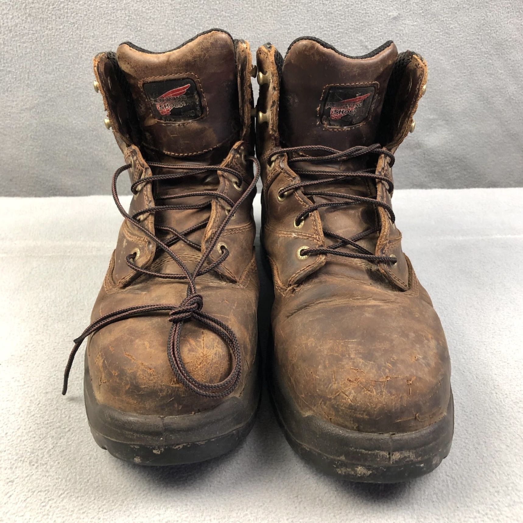 Red Wing Red Wing Boots Brown Leather 6-Inch Safety Toe Combat Work Boot Mens Size 11.5 FlexBond Size US 11.5 / EU 44-45 - 4 Thumbnail
