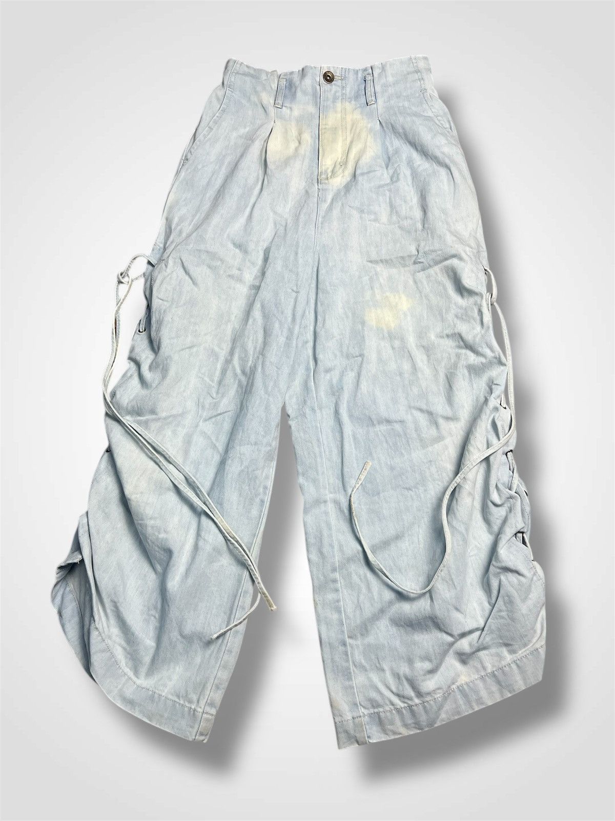 Beauty Beast Emsexcite Light Blue Denim Wide-Leg Culottes Pants (40) Size 26" / US 2 / IT 38 - 1 Thumbnail