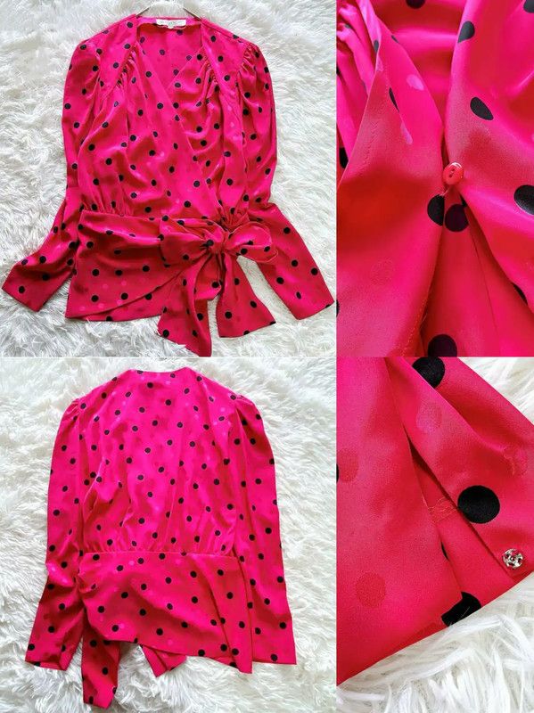 Givenchy Givenchy Pink Polka Dot Long Sleeve Shirt 0089 Size M / US 6-8 / IT 42-44 - 1 Thumbnail