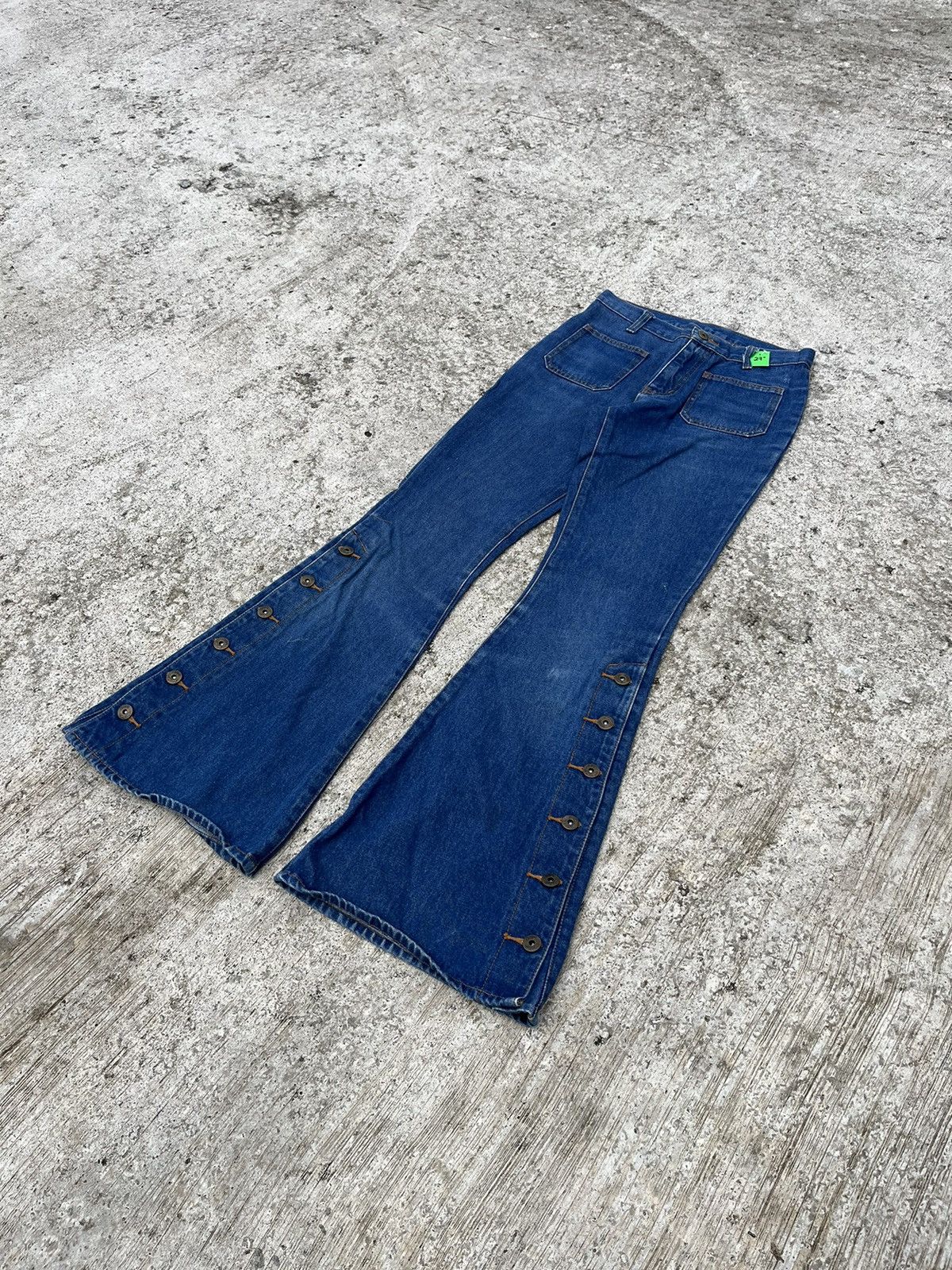 Le Grande Bleu (L.G.B.) Fiftyhs FTS Flare Jeans Boot Cut Denim Button Up Ankle Size 27" / US 4 / IT 40 - 4 Thumbnail