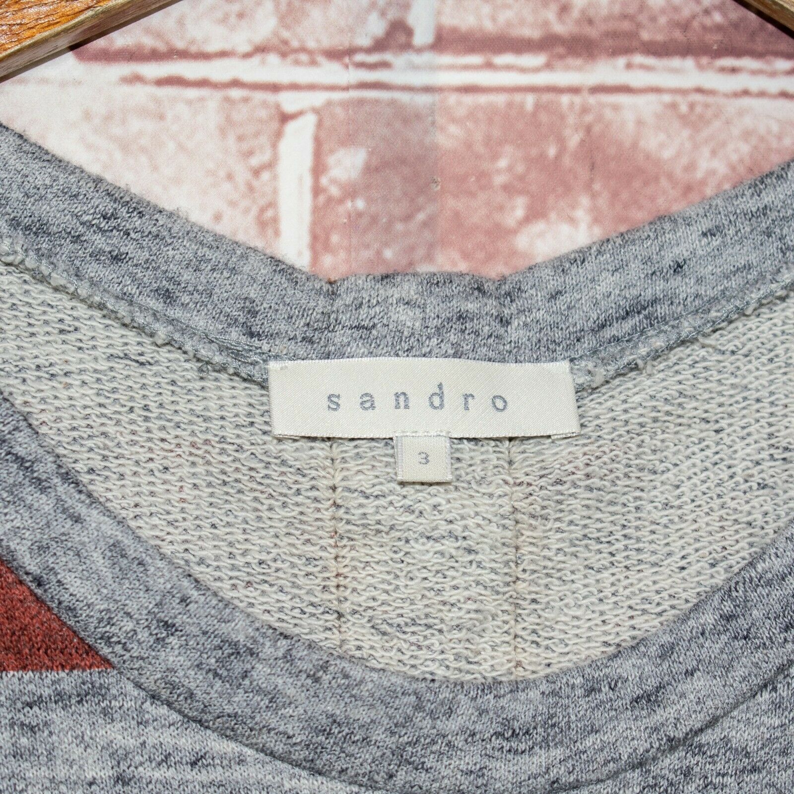 Sandro SANDRO Short Sleeve Sweatshirt Back Leather Lace up Size L / US 10 / IT 46 - 3 Thumbnail