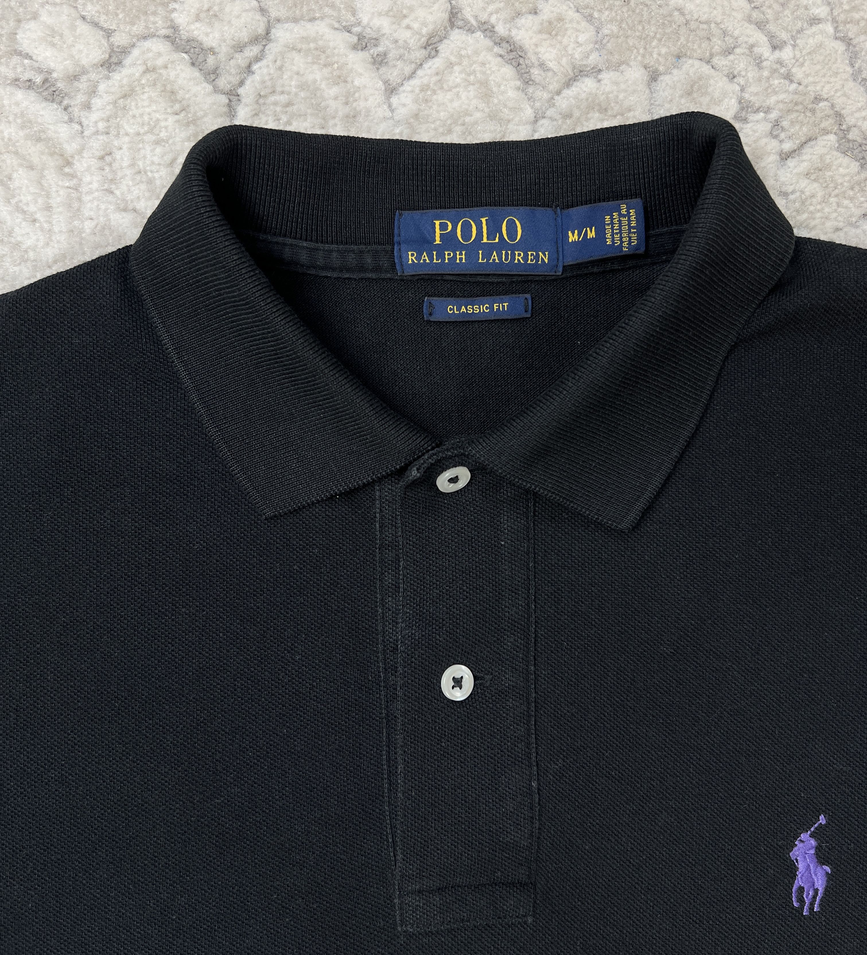 Polo Ralph Lauren Polo Ralph Lauren Classic Fit Black Polo Shirt - Purple Pony Size US M / EU 48-50 / 2 - 4 Thumbnail