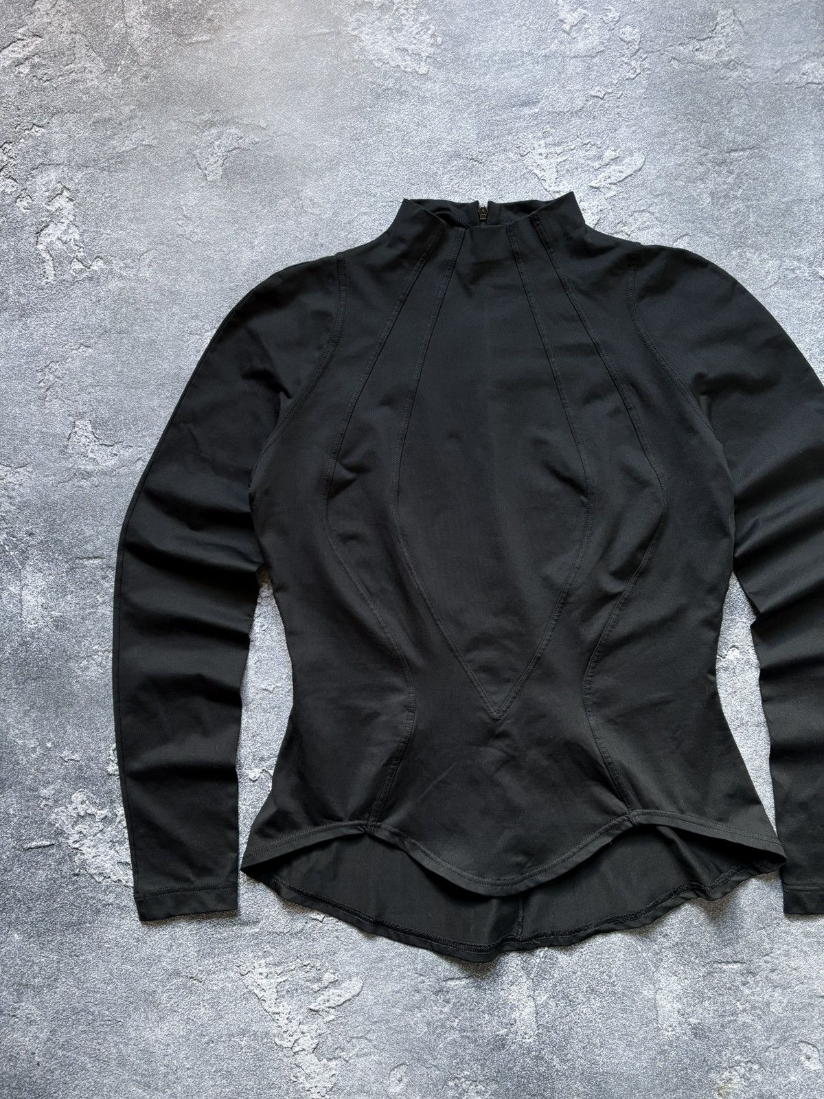 Thierry Mugler RARE 90s Thierry Mugler Activ Luxury Black Long Sleeve Top Size L / US 10 / IT 46 - 2 Thumbnail