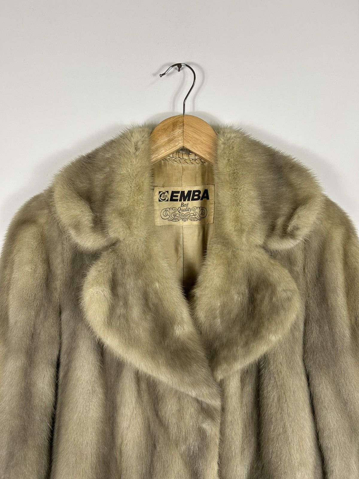 Sagafurs Vintage EMBA Mink Fur Coat – Beige Real Fur Jacket, Size S / US 4 / IT 40 - 9 Thumbnail