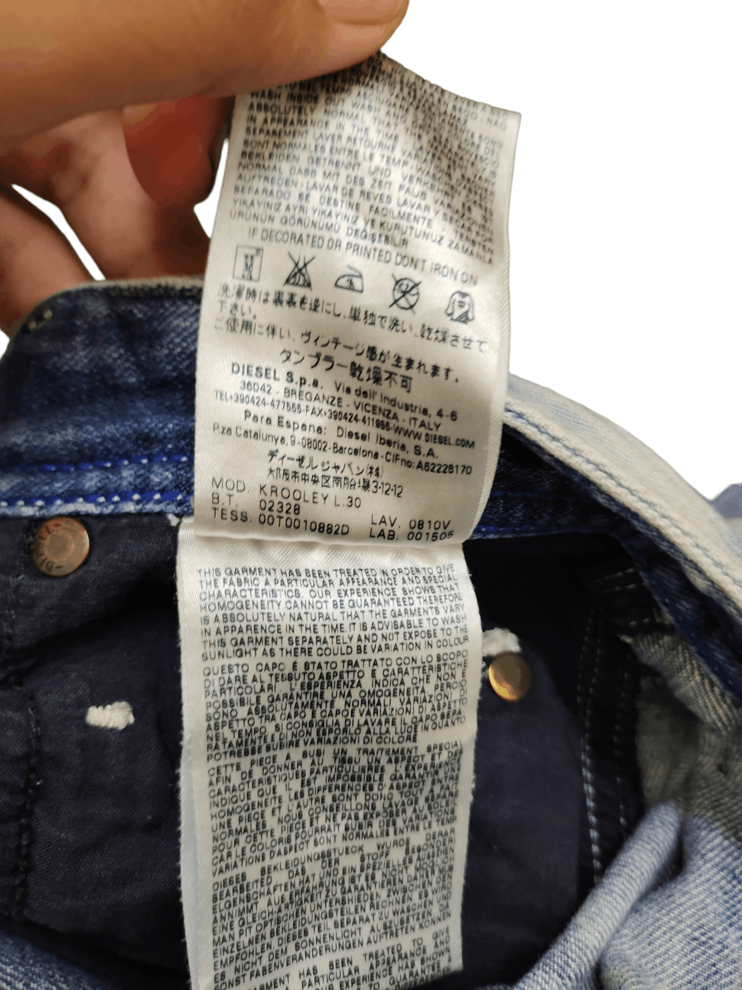 Diesel Vintage Y2k Diesel Krooley Regular Slim Carrot Denim Pants Size US 29 - 17 Thumbnail