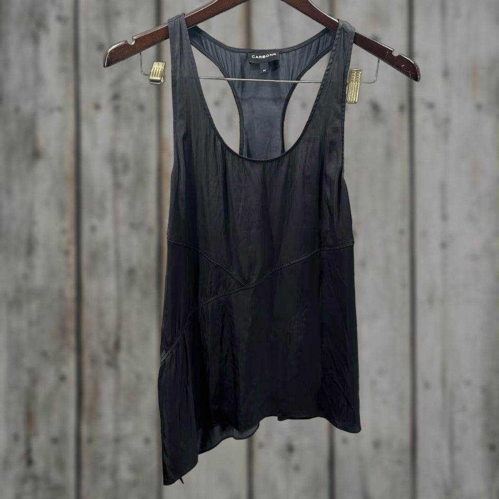 Vintage Carbon38 Tank Womens Medium Black Asymmetric Hem Split Side Womens Size M / US 6-8 / IT 42-44 - 1 Thumbnail