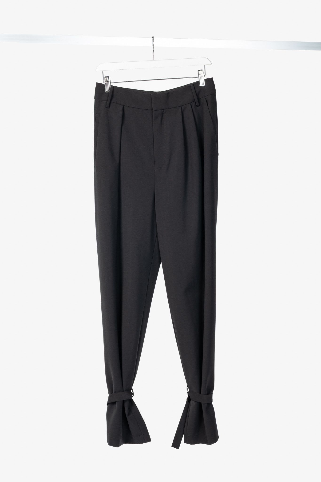 Tibi Tibi Stella Black Tropical Wool Removable-Ankle-Band Pants Size 27" / US 4 / IT 40 - 1 Thumbnail