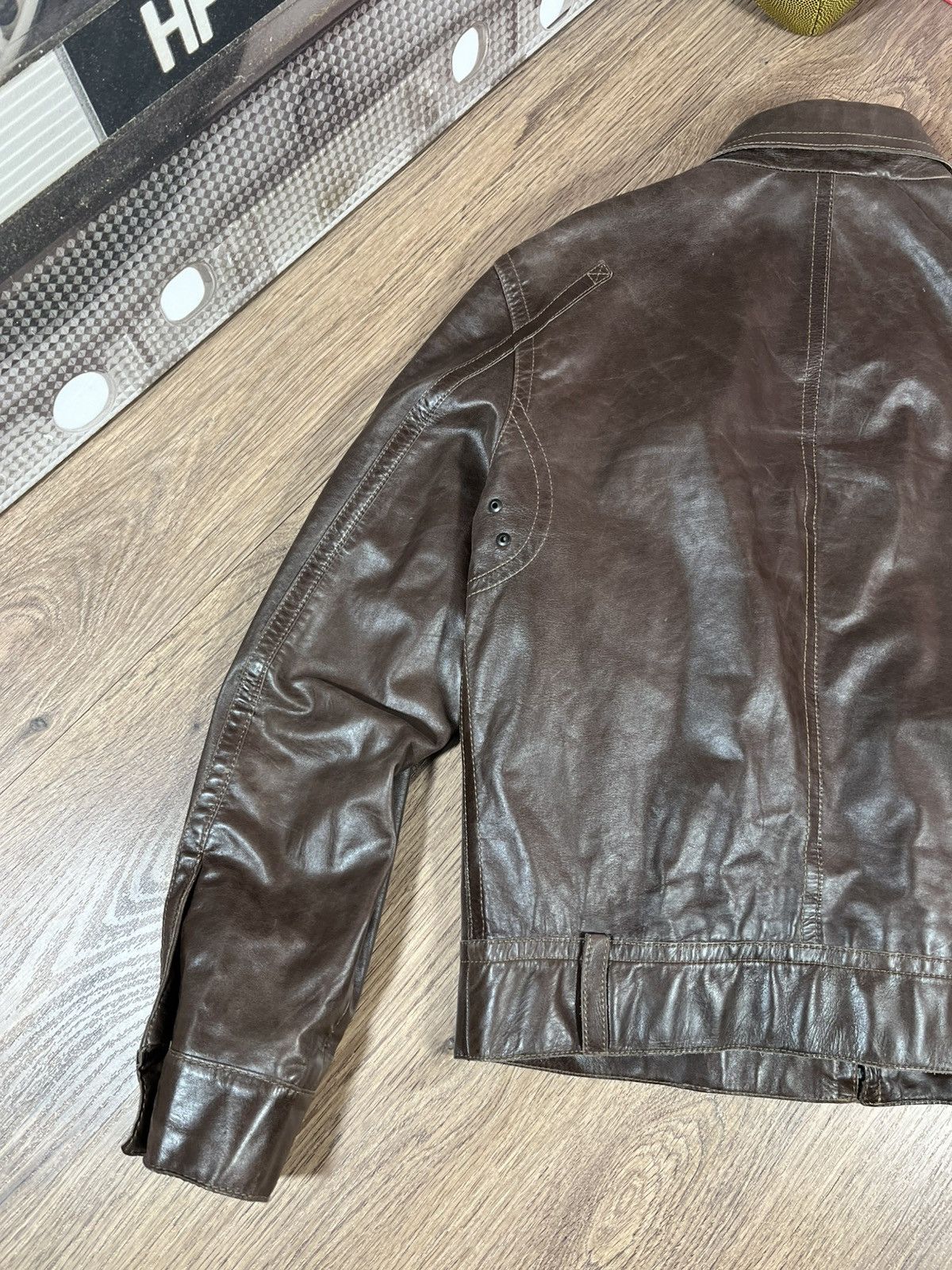Hugo Boss Hugo Boss Nappa Brown Leather Bomber Rare Size US M / EU 48-50 / 2 - 18 Thumbnail