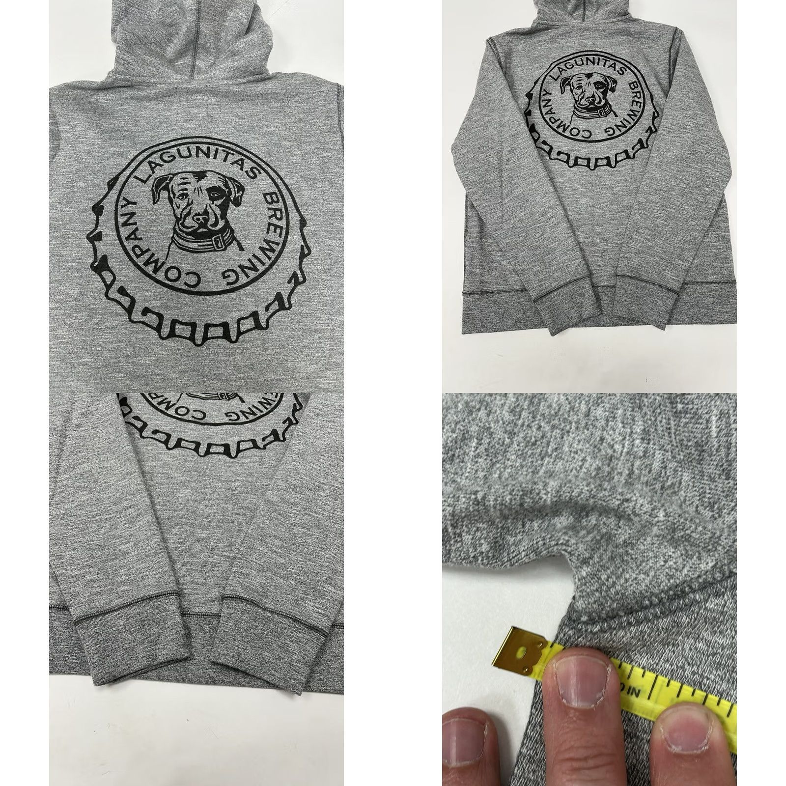 Vintage Lagunitas Brewing Company Hoodie Zip Up Sweatshirt Medium Grey Dog Logo 80s 90s Beer Mens Size US M / EU 48-50 / 2 - 10 Thumbnail