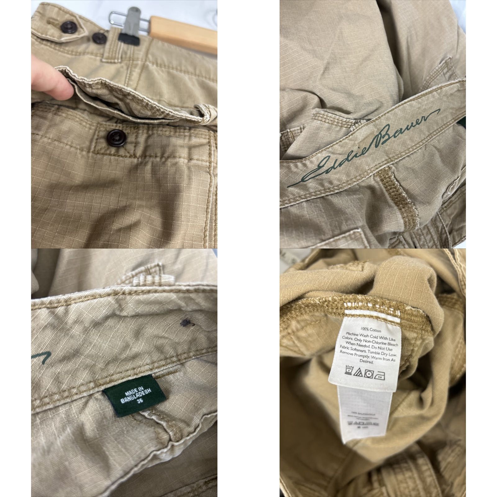 Eddie Bauer Eddie Bauer Mens Cargo Shorts Khaki 36 Cotton Textured Beige Beige Colored 36 Mens Cargo Shorts Size US 36 / EU 52 - 9 Thumbnail