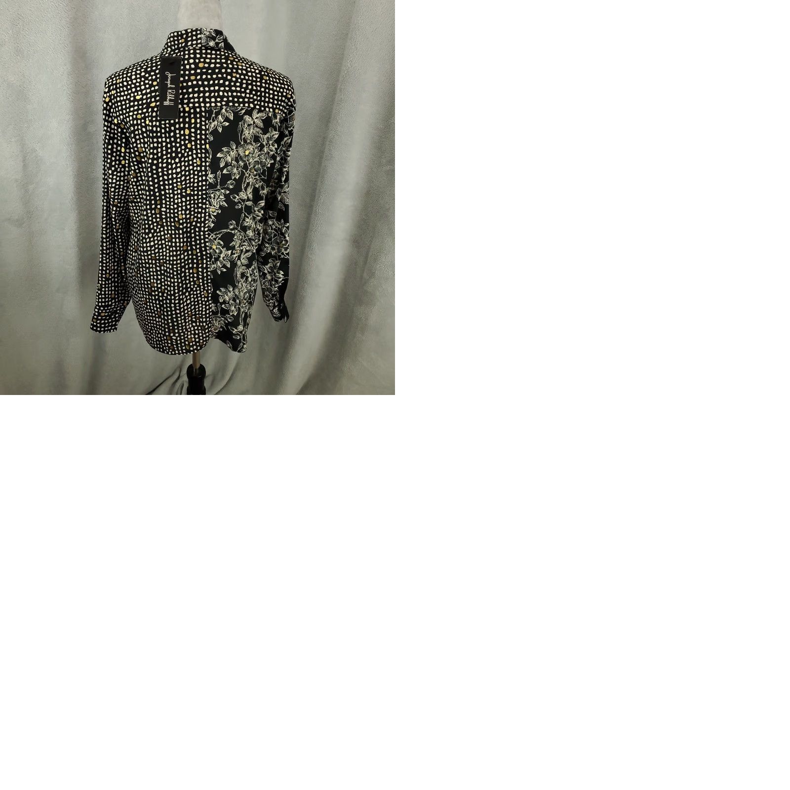Joseph Ribkoff Joseph Ribkoff Blouse Womens 8 Black Floral Polka Dot Mixed Print Size M / US 6-8 / IT 42-44 - 9 Thumbnail