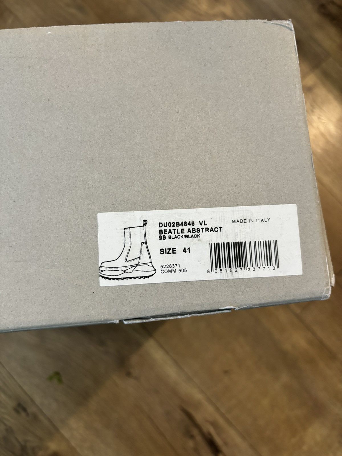 image of Rick Owens Drkshdw Beatle Abstract Boots in Black, Men's (Size 8)