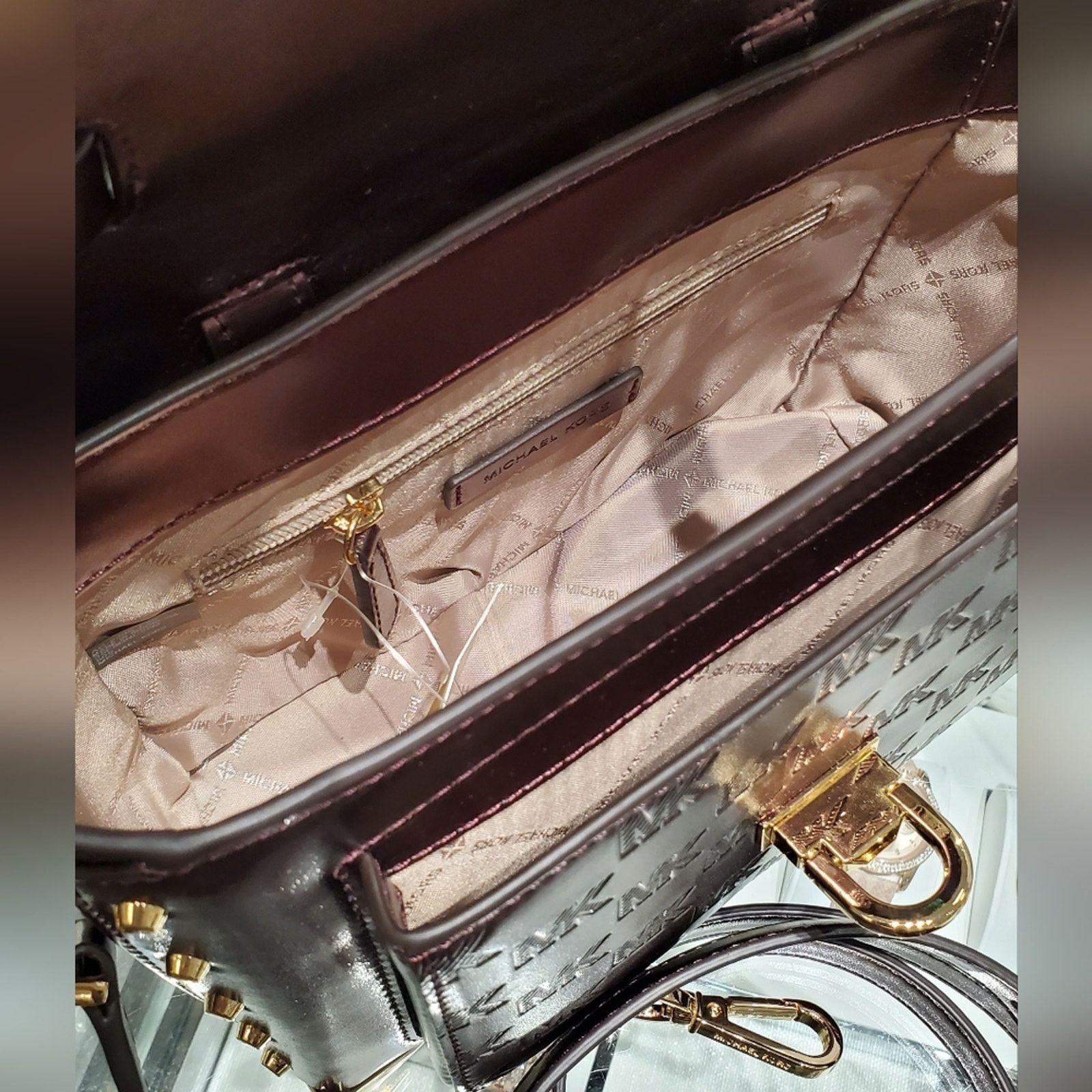 Michael Kors Michael Kors MANHATTAN MD Satchel Bordeaux Bronze Color Size ONE SIZE - 8 Thumbnail
