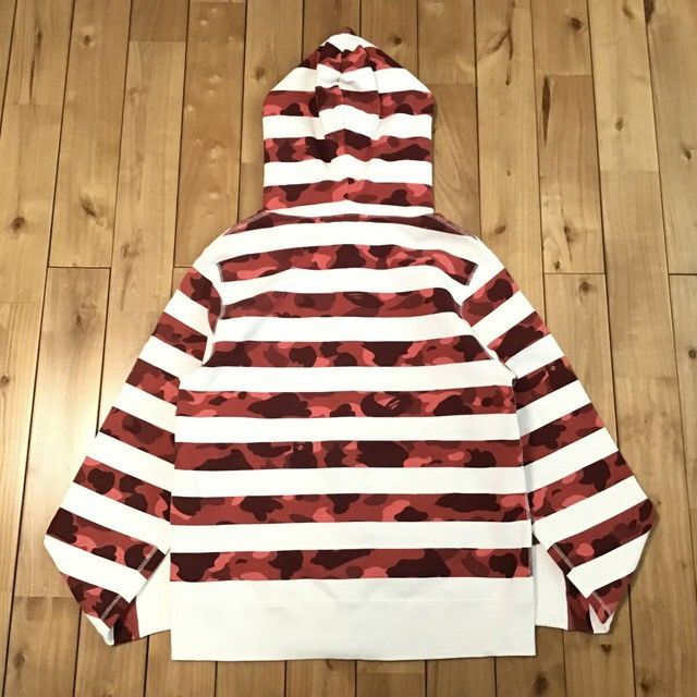 Bape BAPE Red camo striped full zip hoodie a bathing ape Size US M / EU 48-50 / 2 - 3 Thumbnail