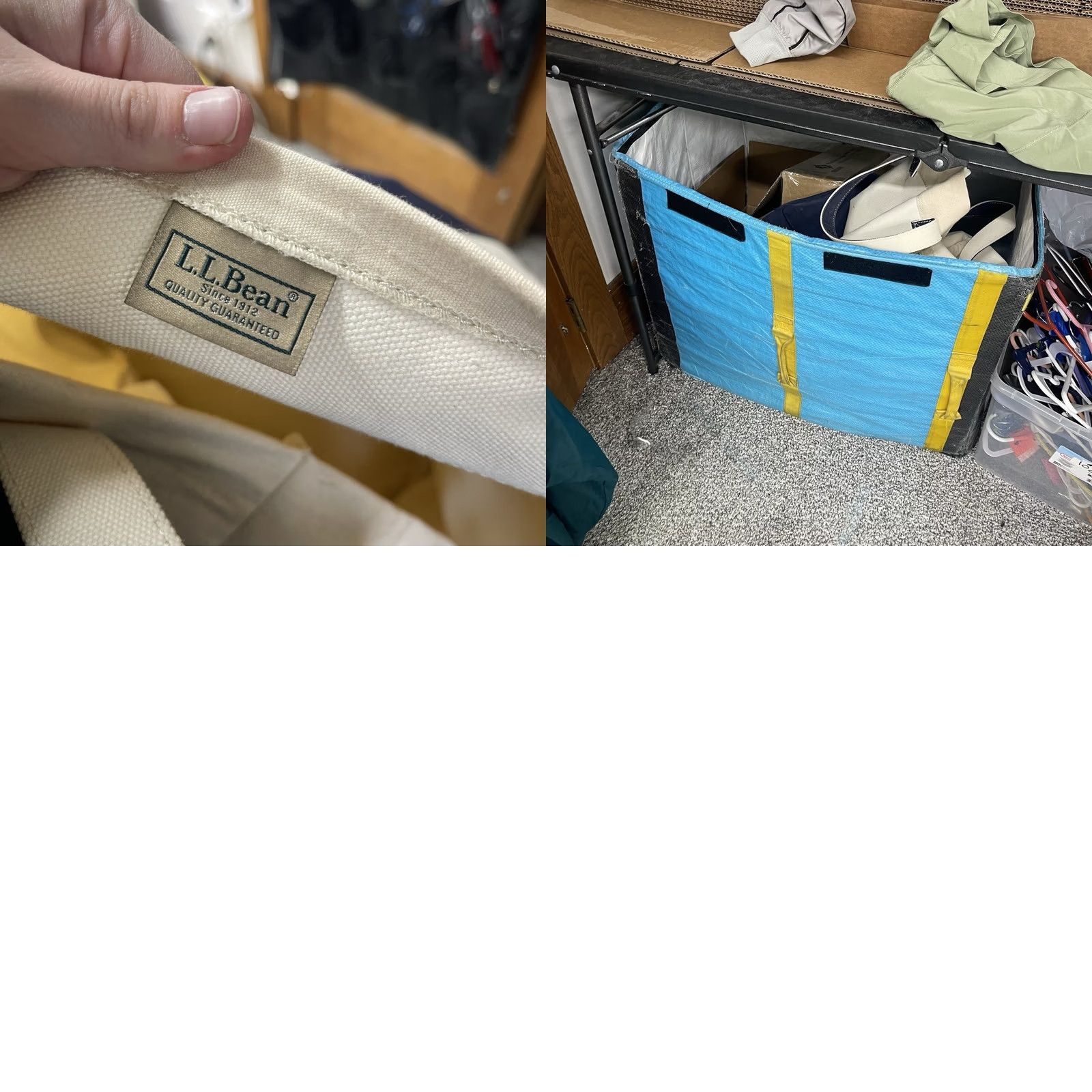 Vintage VINTAGE L.L.Bean Canvas Laundry Tote Bag 25x22 Natural Canvas Tote Unisex Large Mulit-Function Storage Women's Mens Girls Boys Size ONE SIZE - 9 Thumbnail