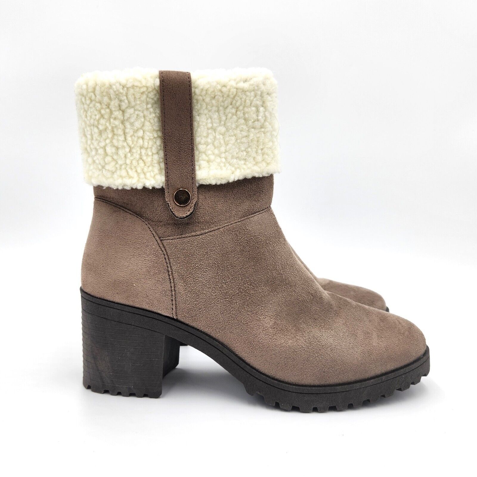 The Unbranded Brand Olivia Miller Women Tan Amy Sherpa Casual Ankle Boots 6.5 Size US 6.5 / IT 36.5 - 2 Thumbnail