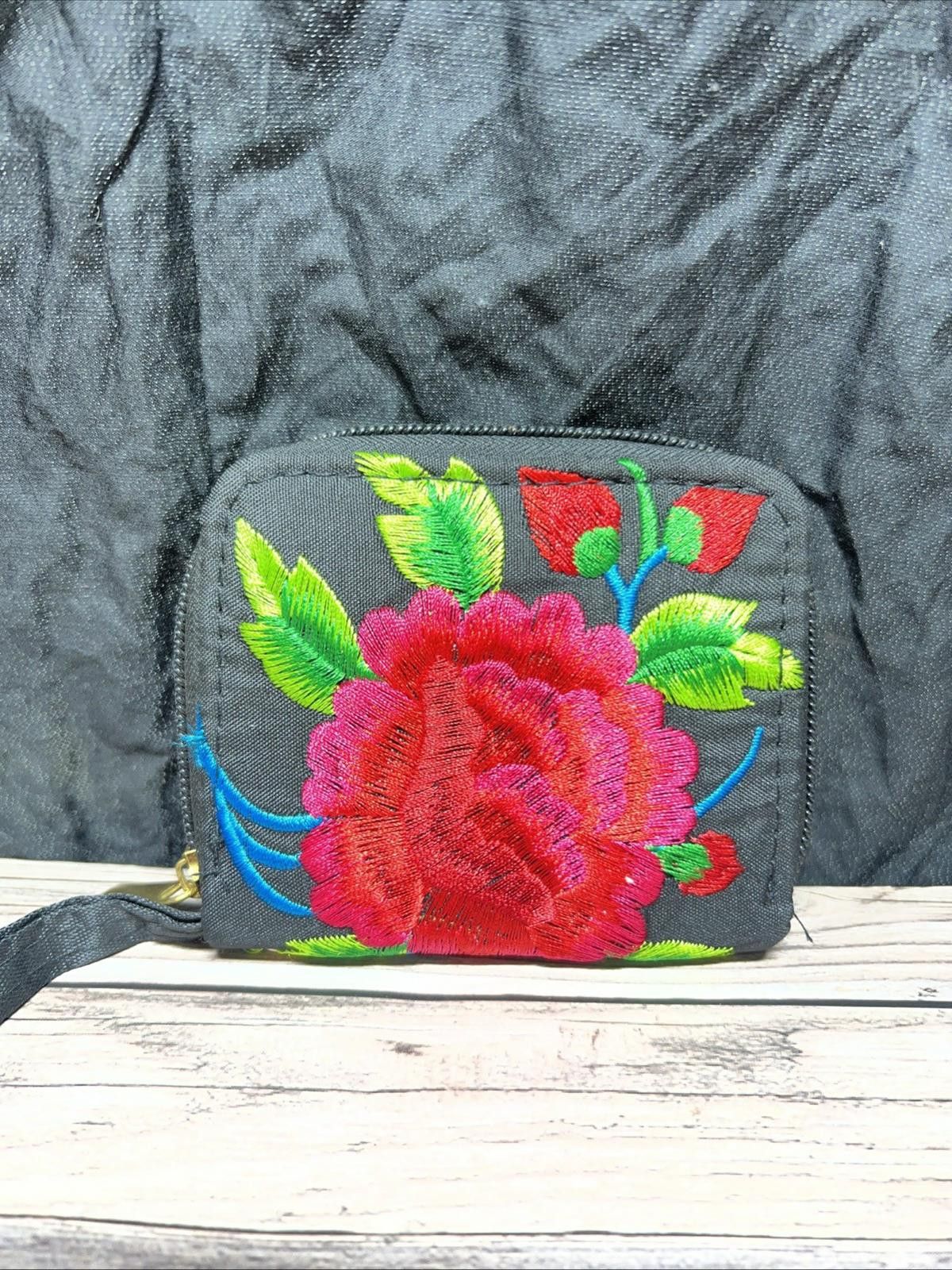 NBDN Nobrandedon Authentic Mexican embroidered Zip-Around Coin Pouch Wallet Size ONE SIZE - 1 Thumbnail