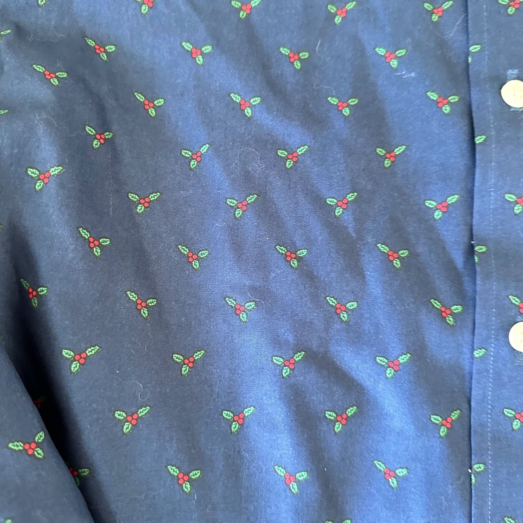 Lands' End Lands' End Shirt Adult Small Blue Supima Cotton Mistletoe AOP 90s Button Up Mens Size US S / EU 44-46 / 1 - 3 Thumbnail