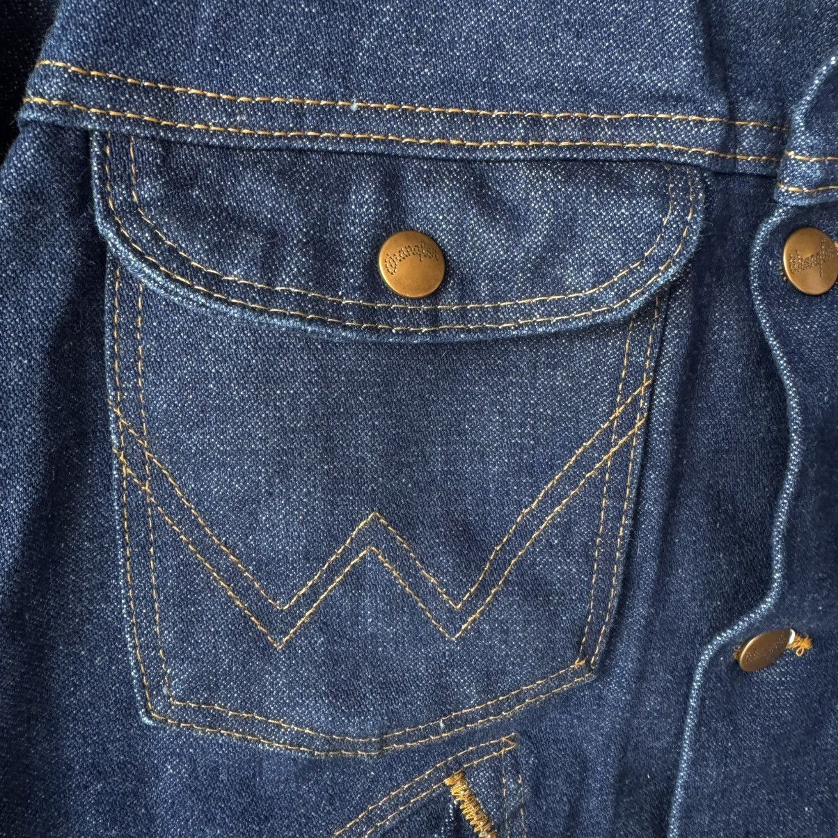 Vintage × Wrangler 74126NV 70s True Vintage Wrangler Navy Denim Trucker Jacket Size US XXS / EU 40 - 7 Thumbnail