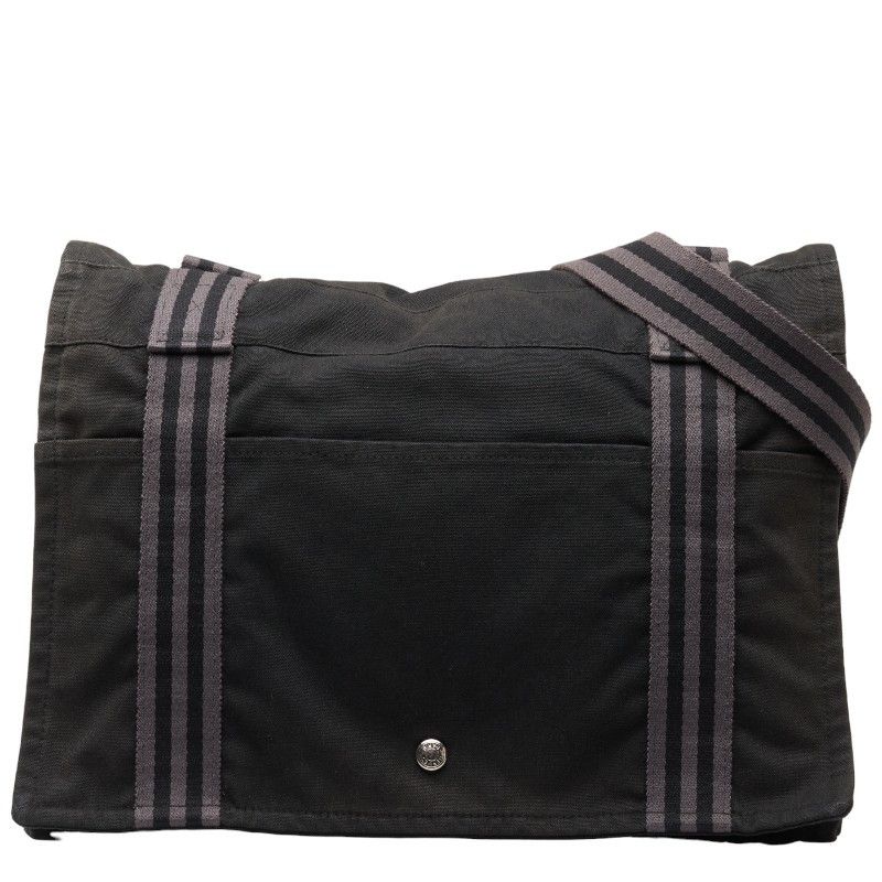 image of Hermes Toile Fourre Tout Besace Gm in Black, Women's