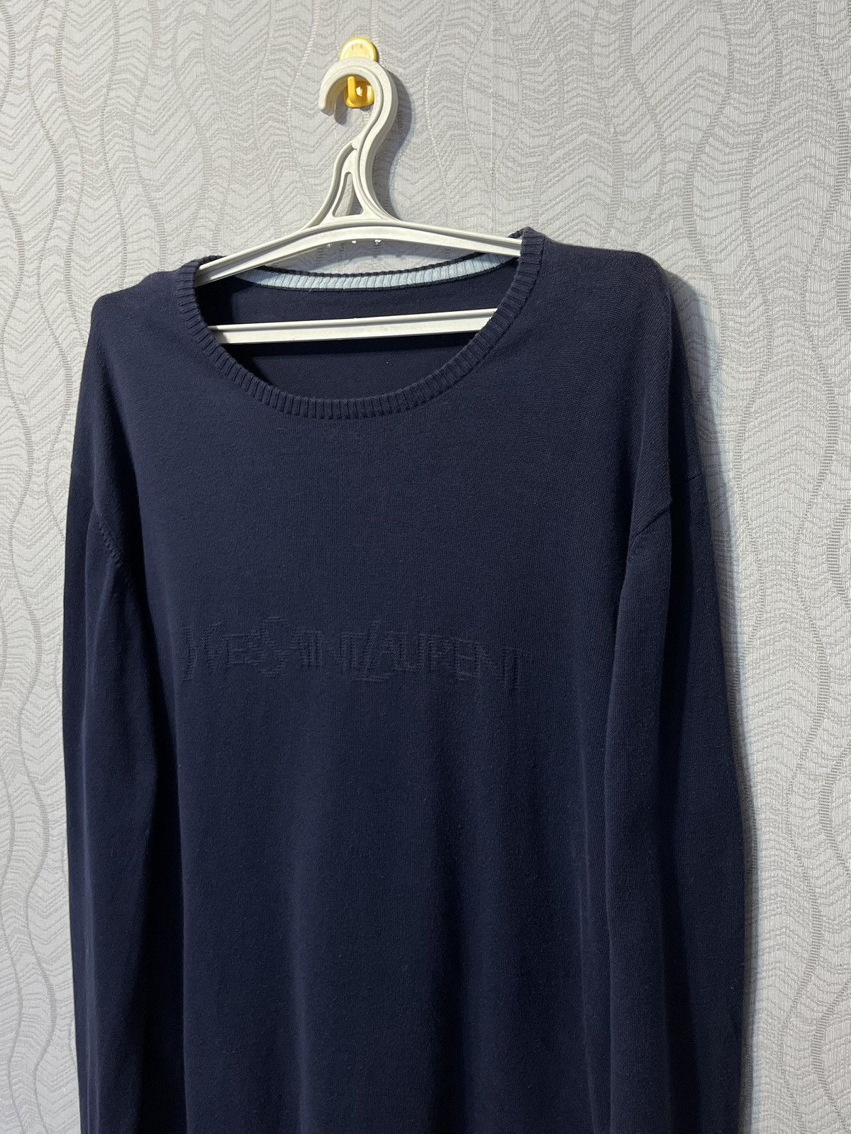 Yves Saint Laurent Yves Saint Laurent Vintage Knit Pullover YSL Big Logo Size L Size US L / EU 52-54 / 3 - 6 Thumbnail