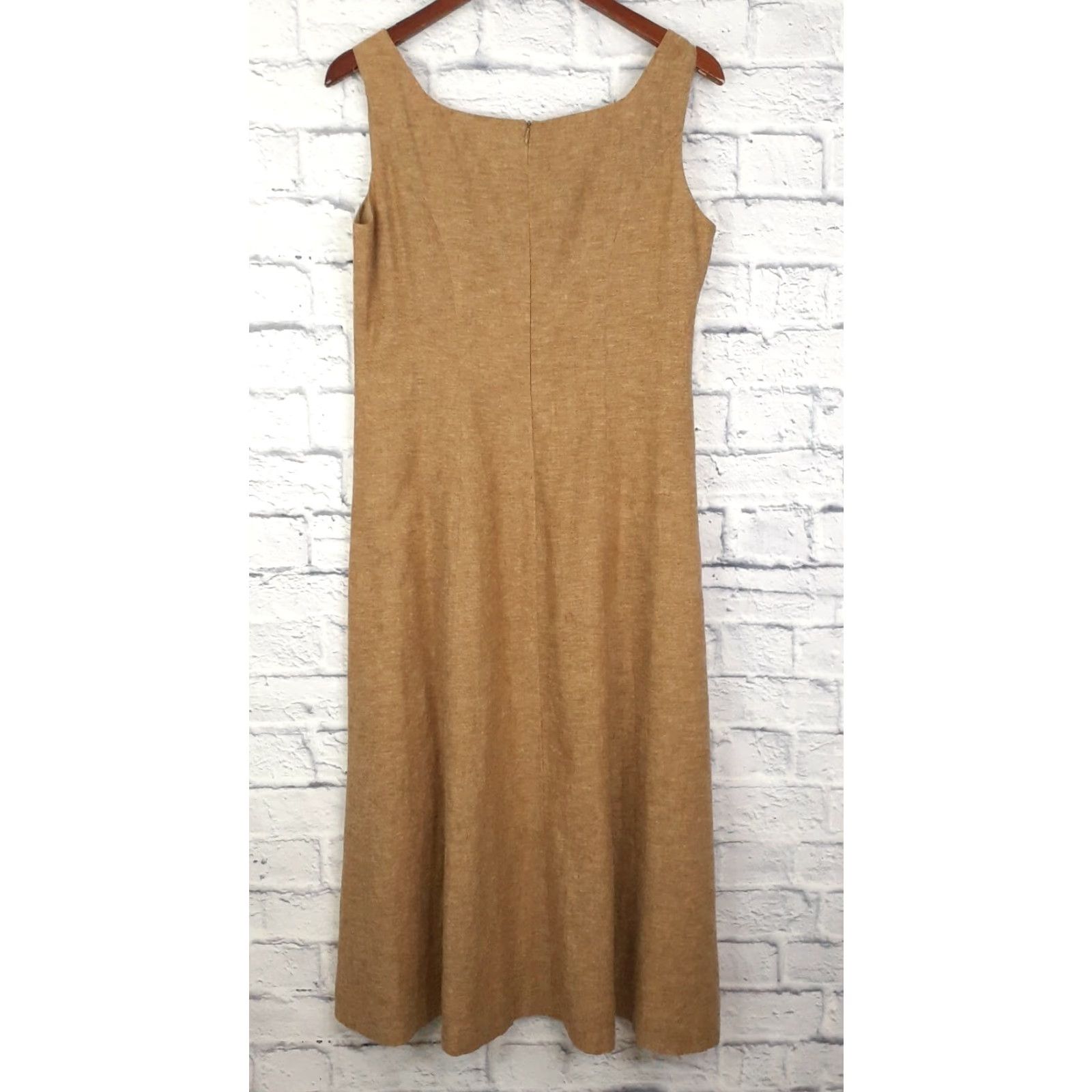 Coldwater Creek VINTAGE Coldwater Creek Linen Blend Sleeveless Maxi Dress Petite S Brown Lagenlook (Petites) Womens Maxi Dress - Long Size S / US 4 / IT 40 - 3 Thumbnail