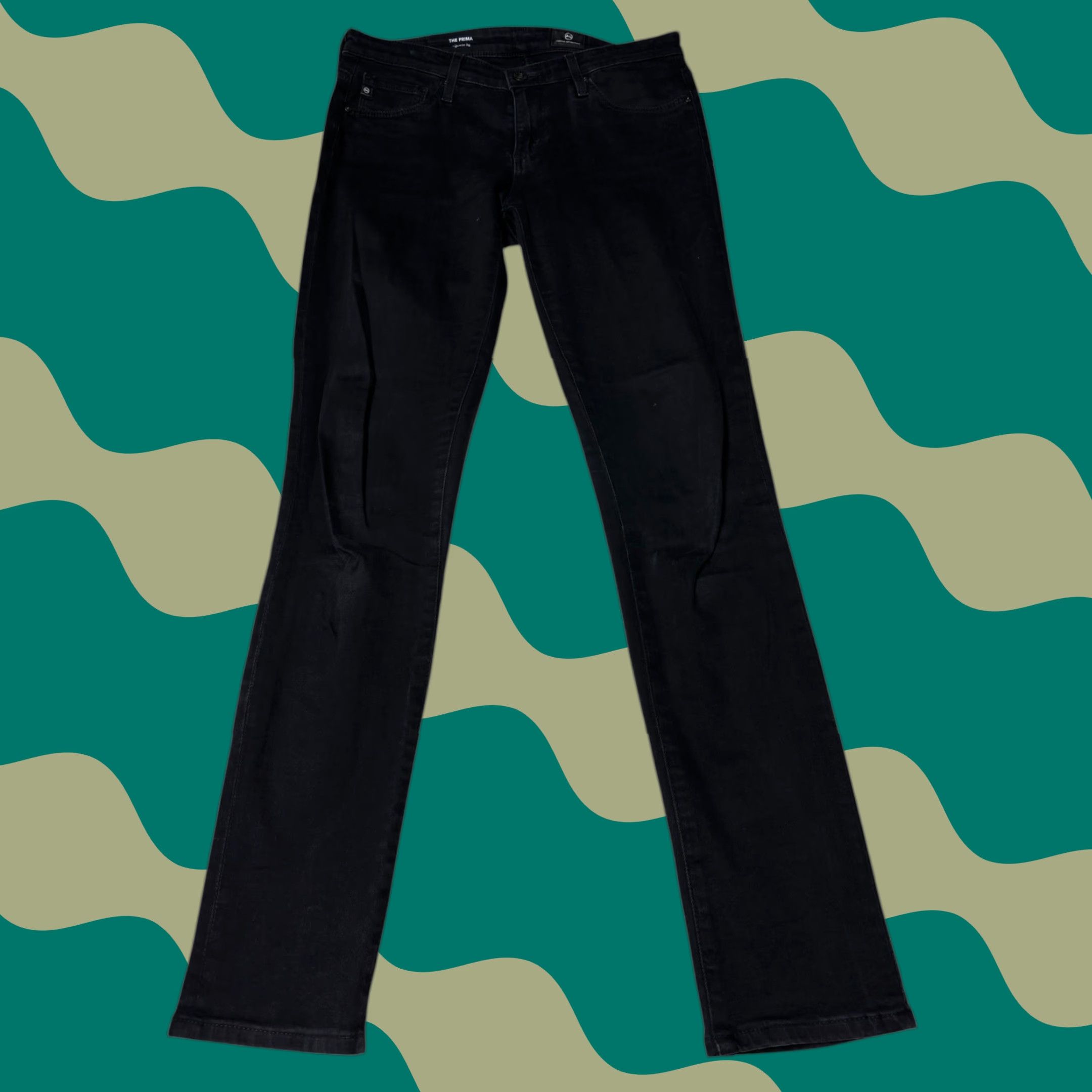 Vintage AG Adriano Goldschmied The Prima Cigarette Leg Black Jeans Size 30X30 Size 30" / US 8 / IT 44 - 1 Thumbnail