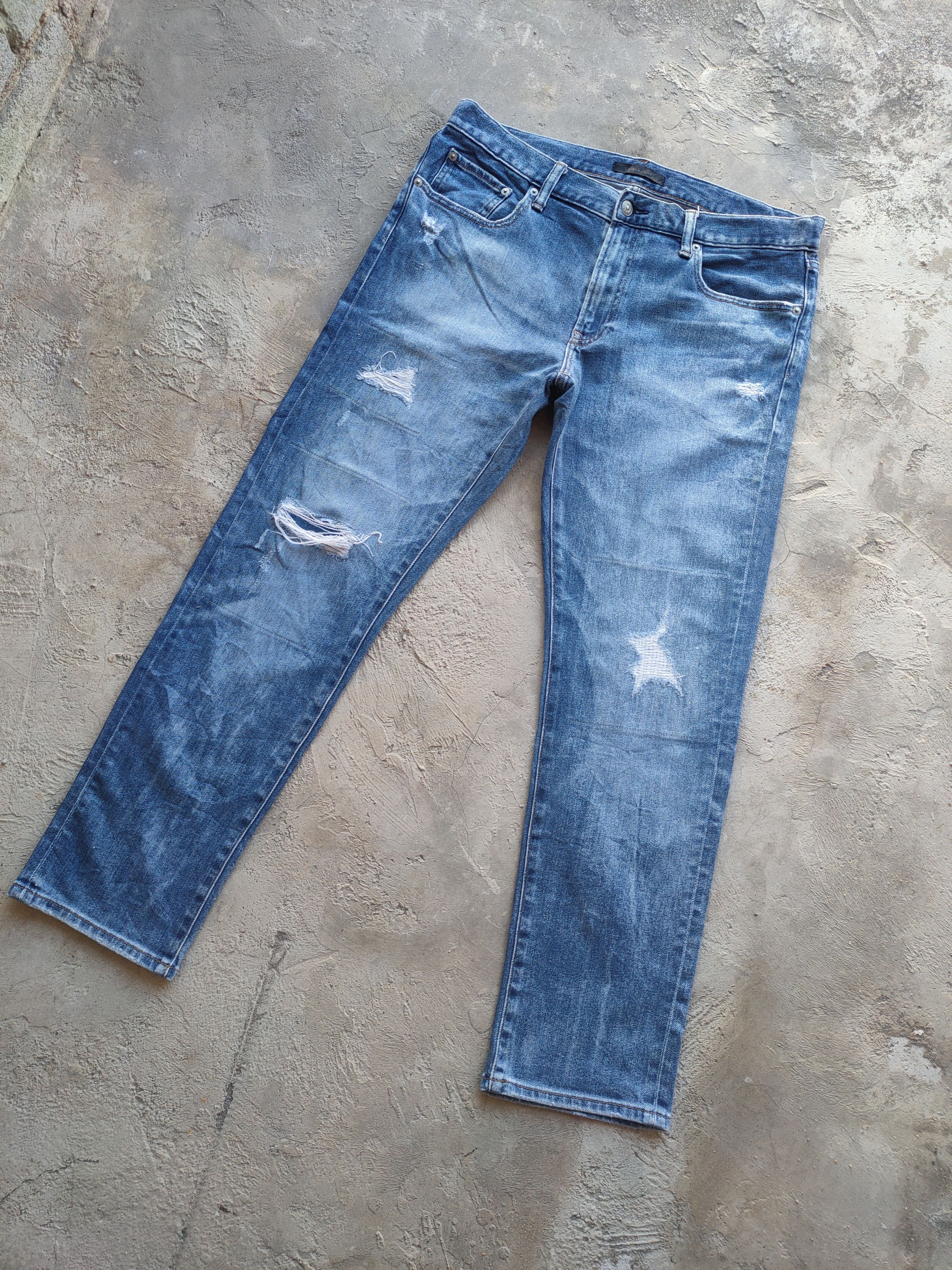 Japanese Brand W35 VINTAGE JAPANESE DISTRESSED FADED JEANS PANTS Size US 35 - 2 Thumbnail
