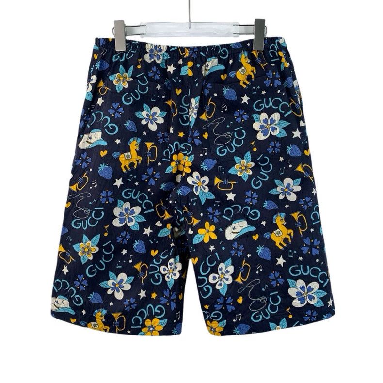 Gucci Gucci Color-blocked floral letters full-print cotton casual Size US 30 / EU 46 - 2 Thumbnail