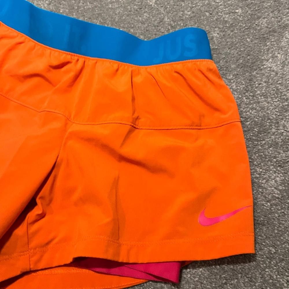 Nike Nike Dri-fit Orange/Pink 2 In 1 Running Compression Shorts Size 28" / US 6 / IT 42 - 2 Thumbnail