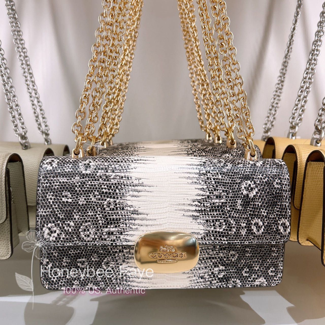 image of Coach Eliza Flap Crossbody in Gold/Natural, Women's