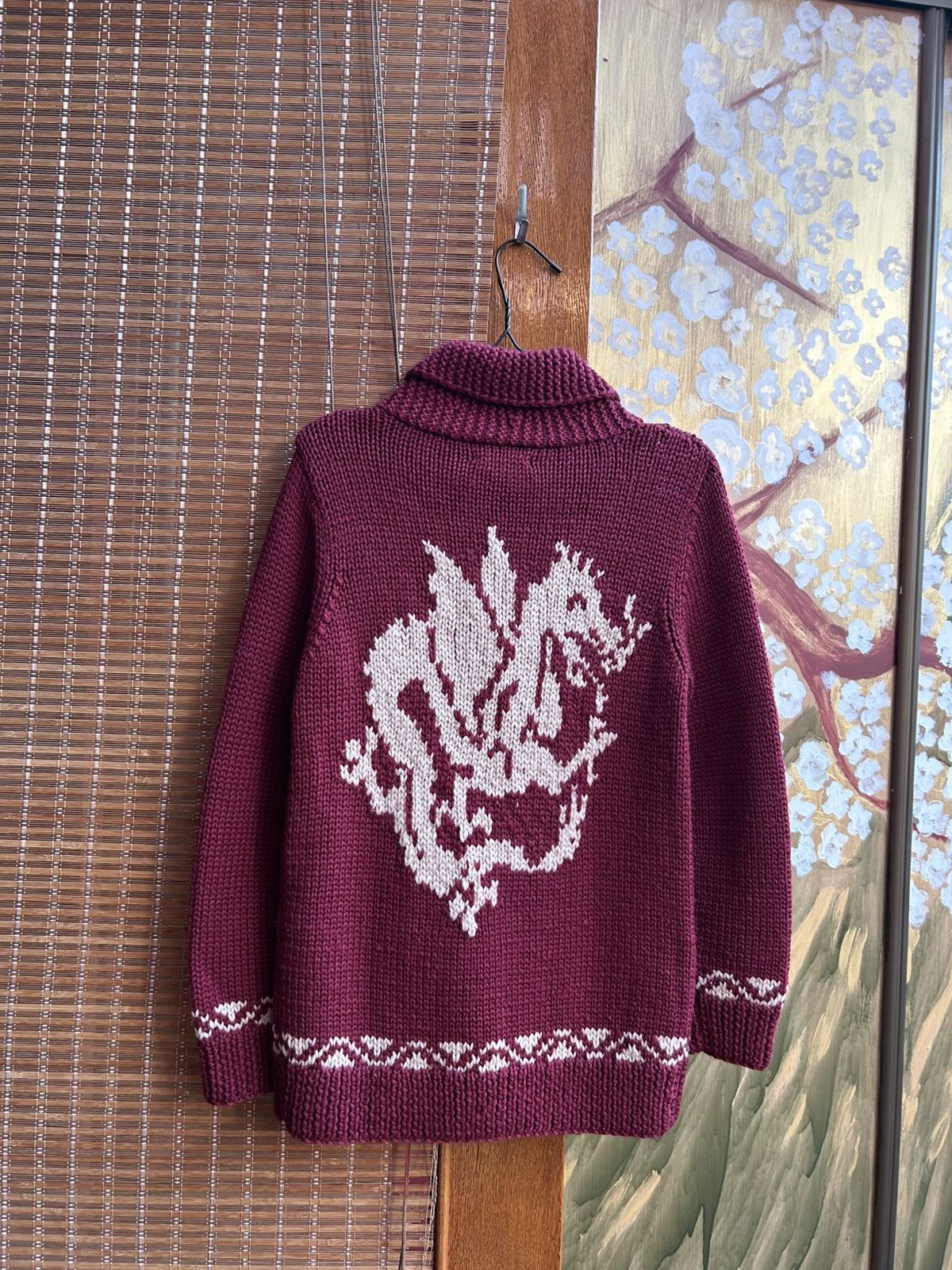Full Count & Co. × Japanese Brand × Vintage Full Count Dragon Intarsia Knit Wool Zip Cowichan Cardigan Size US S / EU 44-46 / 1 - 2 Thumbnail