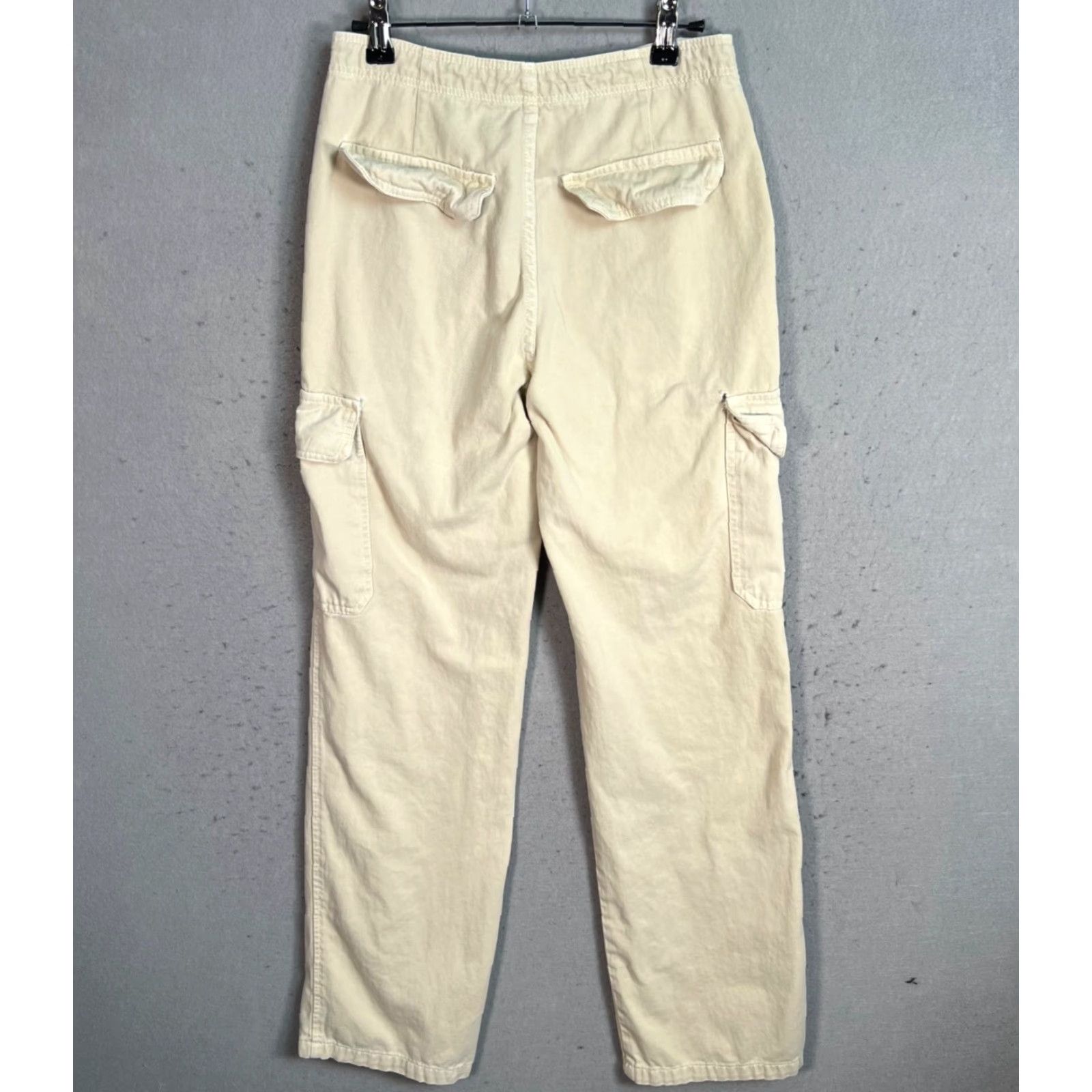 Zara VINTAGE Zara Womens Cargo Pants Beige Size 2 Cotton Casual Straight Leg Womens Pants Beige Cotton Cargo Pockets 30in Inseam Size 26" / US 2 / IT 38 - 2 Thumbnail