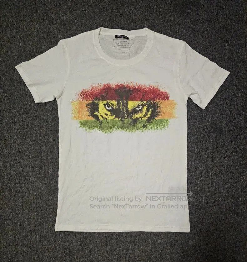 Balmain Balmain White Short Sleeve Graphic T. Size US S / EU 44-46 / 1 - 1 Thumbnail