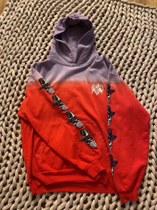 image of Warren Lotas Sit Down Ombre Hoodie in Red, Men's (Size Large)