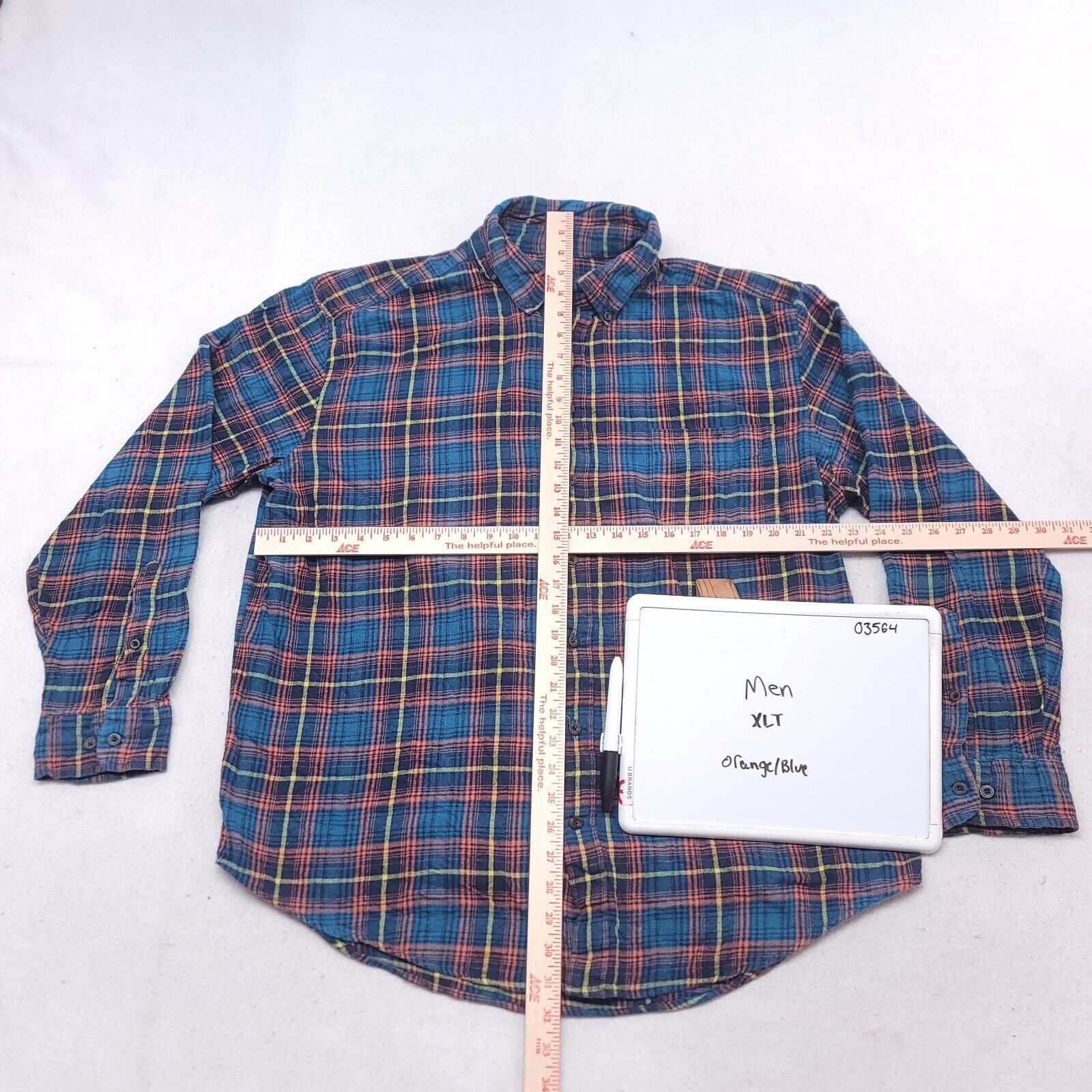 John Bartlett John Bartlett Tartan Flannel Shirt Mens Size XLT Blue Orange Size US XL / EU 56 / 4 - 6 Thumbnail