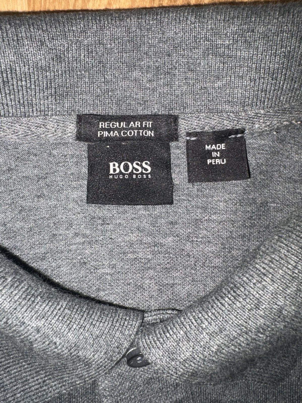 Hugo Boss HUGO BOSS Pima Cotton Polo Shirt Gray Regular Fit Size M Size US M / EU 48-50 / 2 - 8 Thumbnail