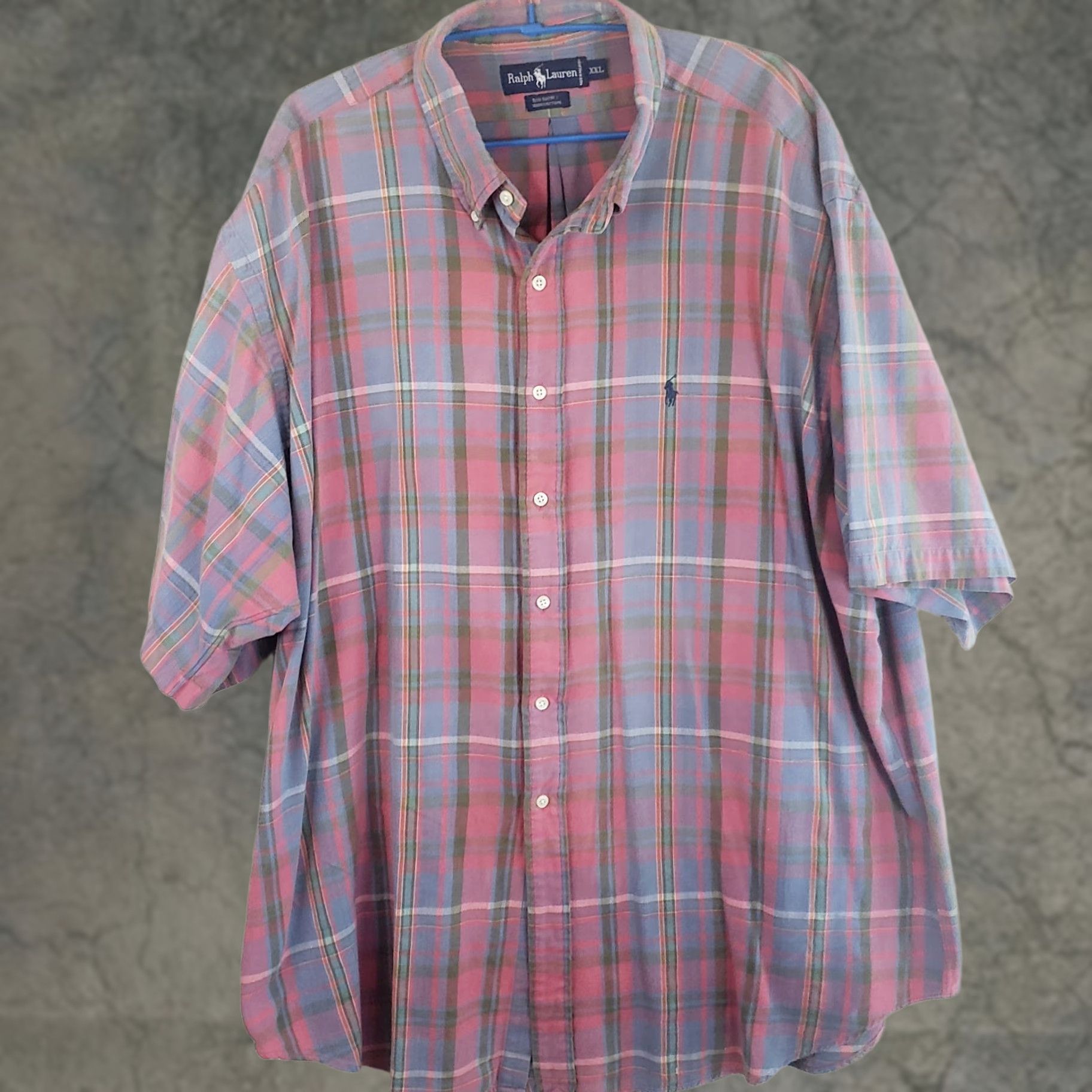 Ralph Lauren Ralph Lauren Button-Up Shirt Men XXL Pink Blue Gray Plaid Logo Size US XXL / EU 58 / 5 - 1 Thumbnail