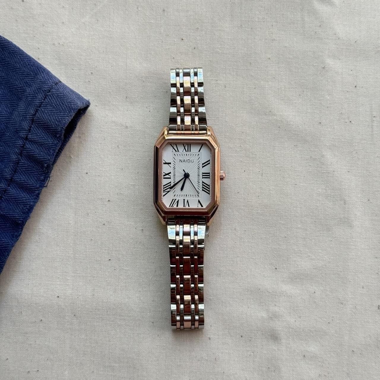 Vintage classy silver rectangle stainless steel quartz luxury watch Size ONE SIZE - 5 Thumbnail