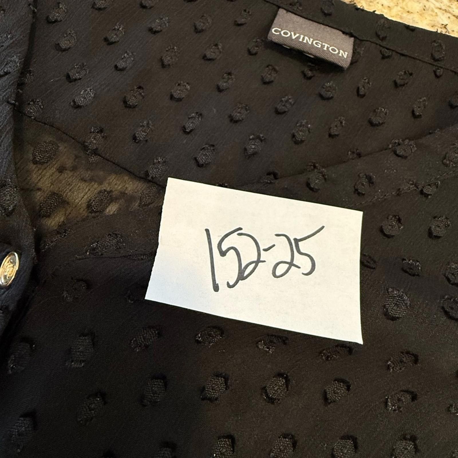 Covington Covington sheer black polka dot button up top SZ M Size M / US 6-8 / IT 42-44 - 11 Thumbnail