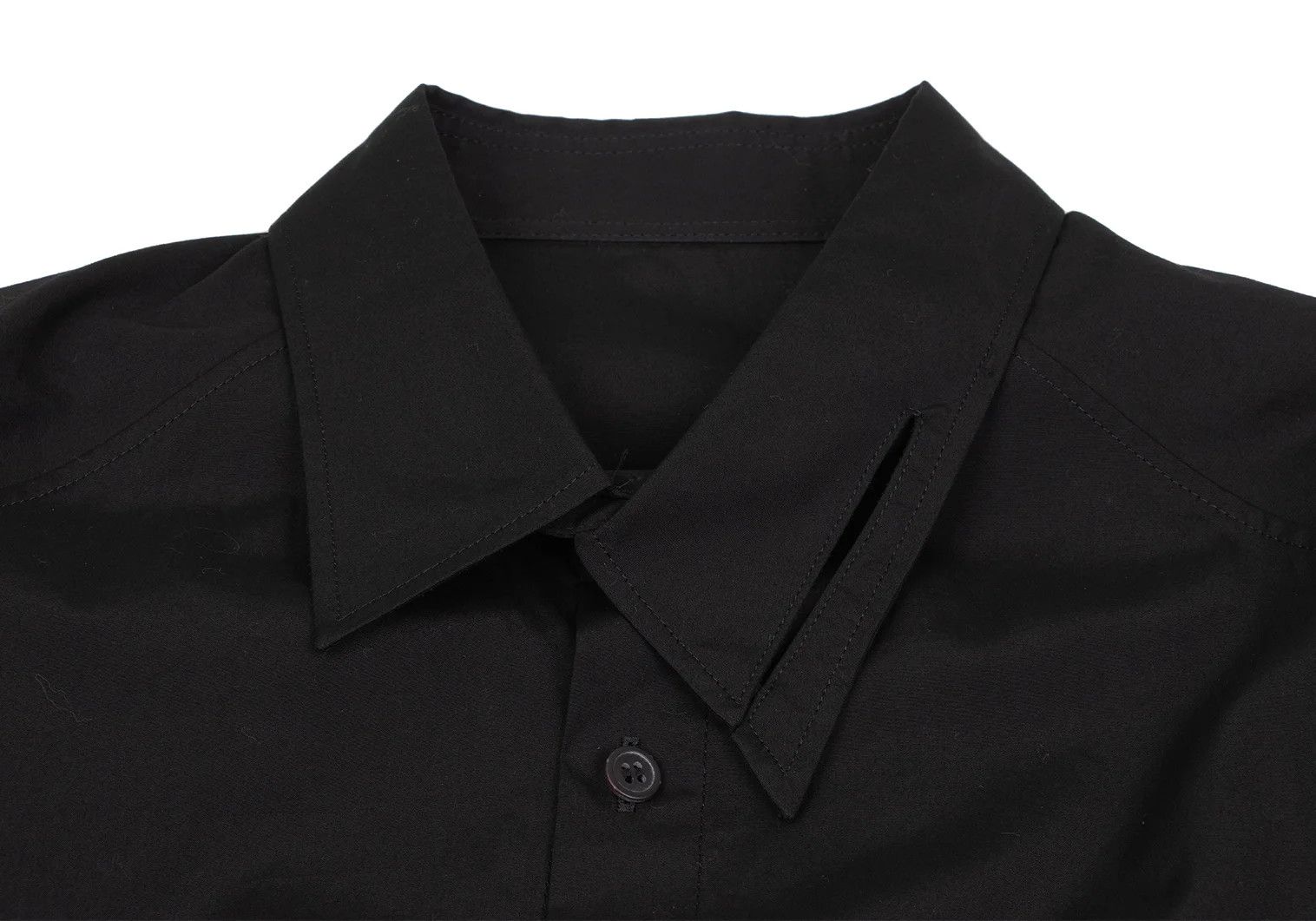 Yohji Yamamoto Yohji Yamamoto Asymmetrical Collar Shirt Black Size US M / EU 48-50 / 2 - 3 Thumbnail