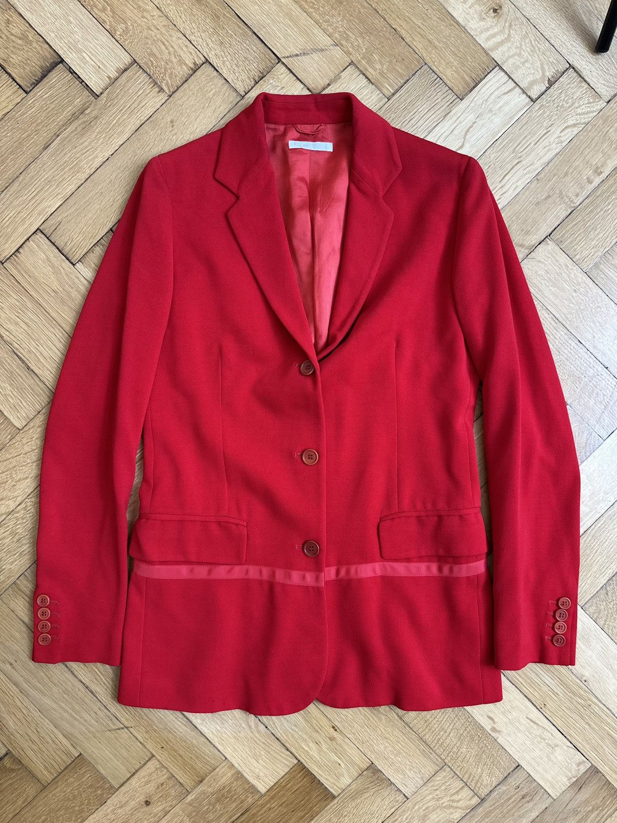Helmut Lang Helmut Lang 1990s Runway Rare Archive Red Classic Blazer Size M / US 6-8 / IT 42-44 - 3 Thumbnail