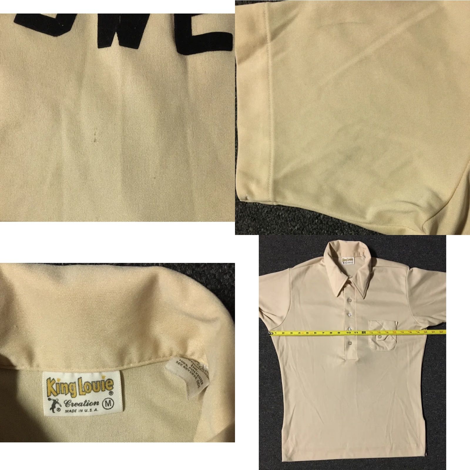 Budweiser VINTAGE Budweiser Flock Print Polo Shirt M USA Beige Short Sleeve Beers Bar Bowling Grunge 60s 50s Men's Polo Size US M / EU 48-50 / 2 - 8 Thumbnail