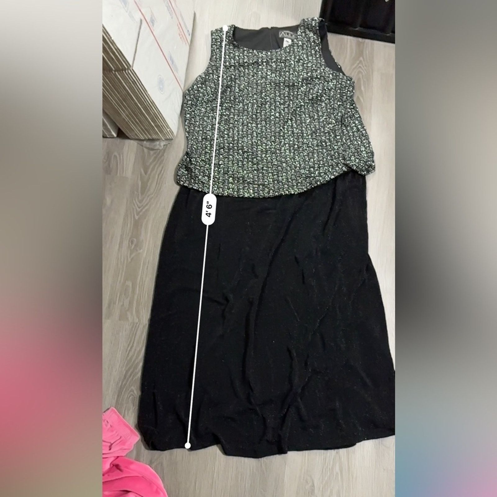 Alex Evenings Alex Evenings Black & Silver Glitter Dress & Cardigan Sz 22W Size 3XL / US 20-22 - 8 Thumbnail